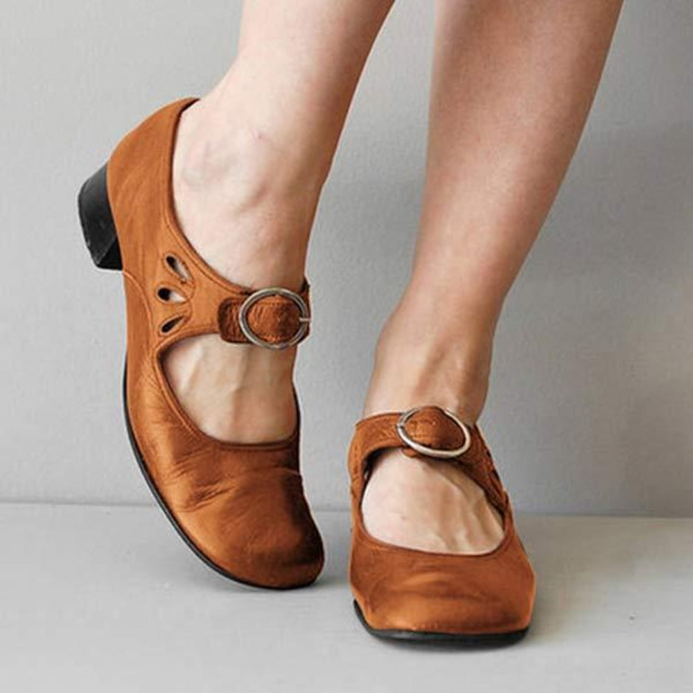 Vintage Schuhe Mit Runder Zehe