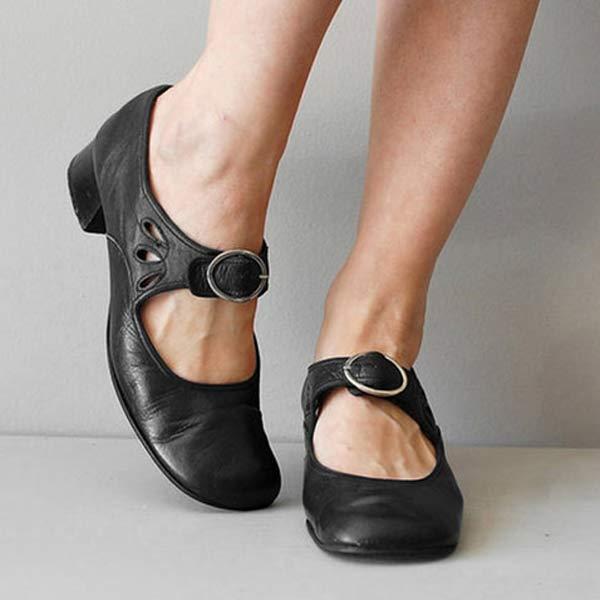 Vintage Schuhe Mit Runder Zehe