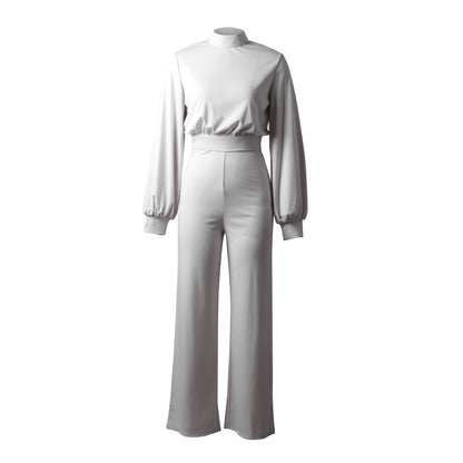 WOLFF Reine Farbe Halber Kragen Jumpsuits